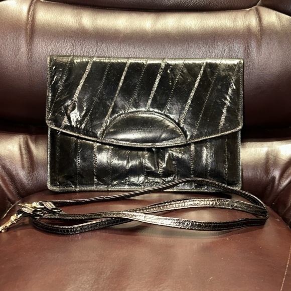 Vintage Little Black Eel Skin Bag - Picture 1 of 16
